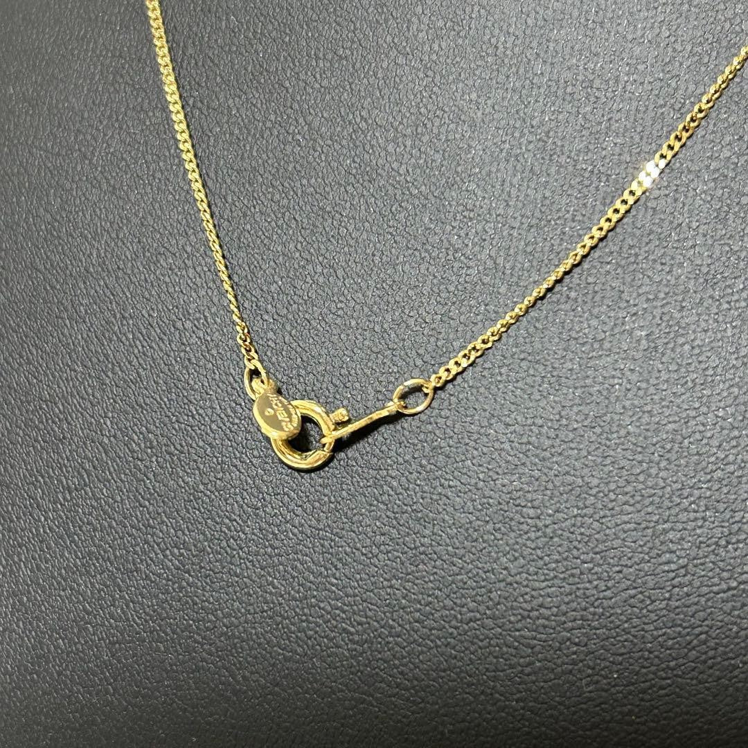 Givenchy Vtg 18KGP Gold Square Rhinestone Necklace 40 cm 15.7" Chain Used Auth