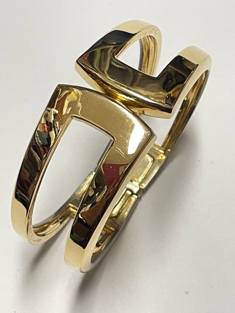 Vintage Christian DIOR Gold Plated Bangle Bracelet Used Excellent