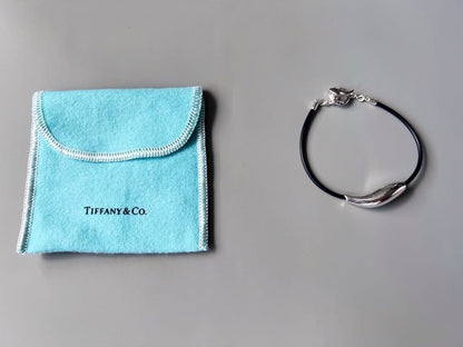 Tiffany & Co Sterling Silver & Rubber Frank Gehry Fish Bracelet Toggle Excellent