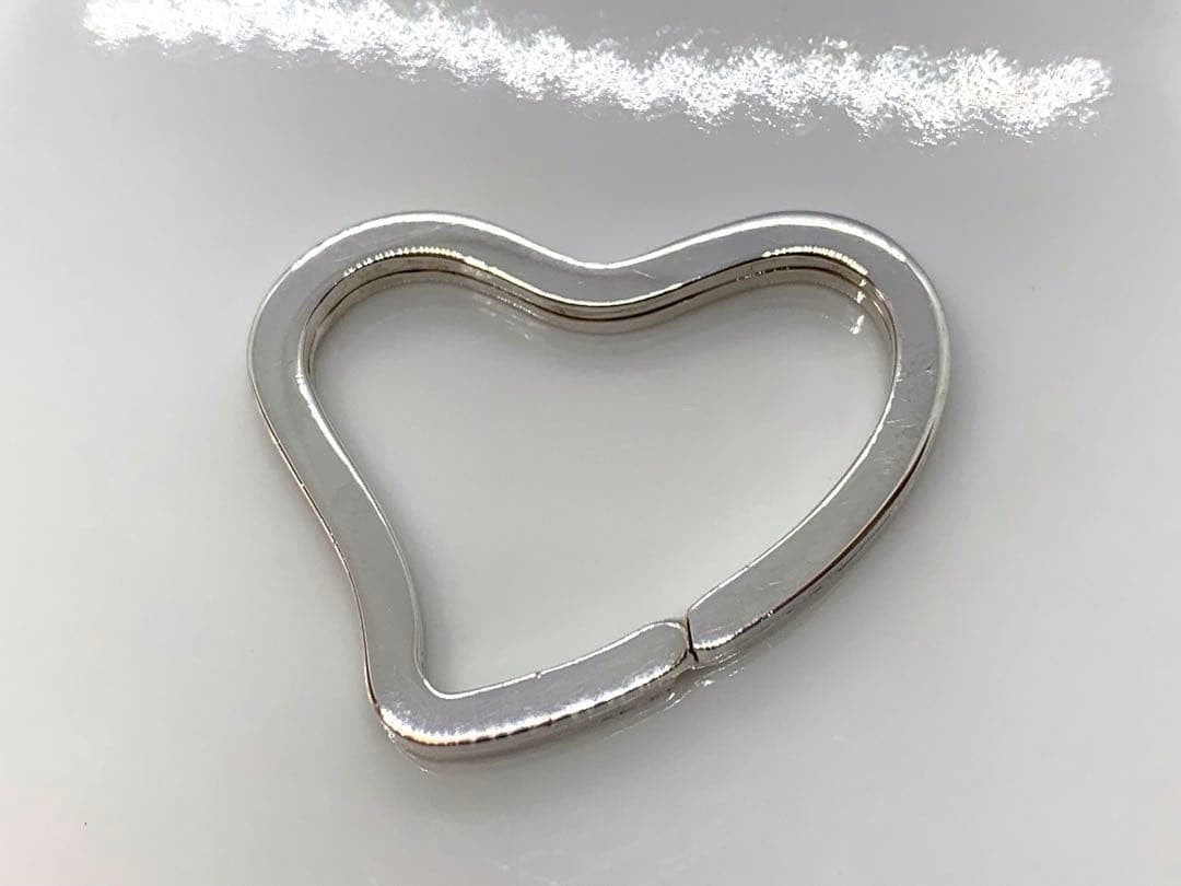Tiffany & Co. Silver 925 Open Heart Key Ring Key Holder Key Charm Elsa Peretti