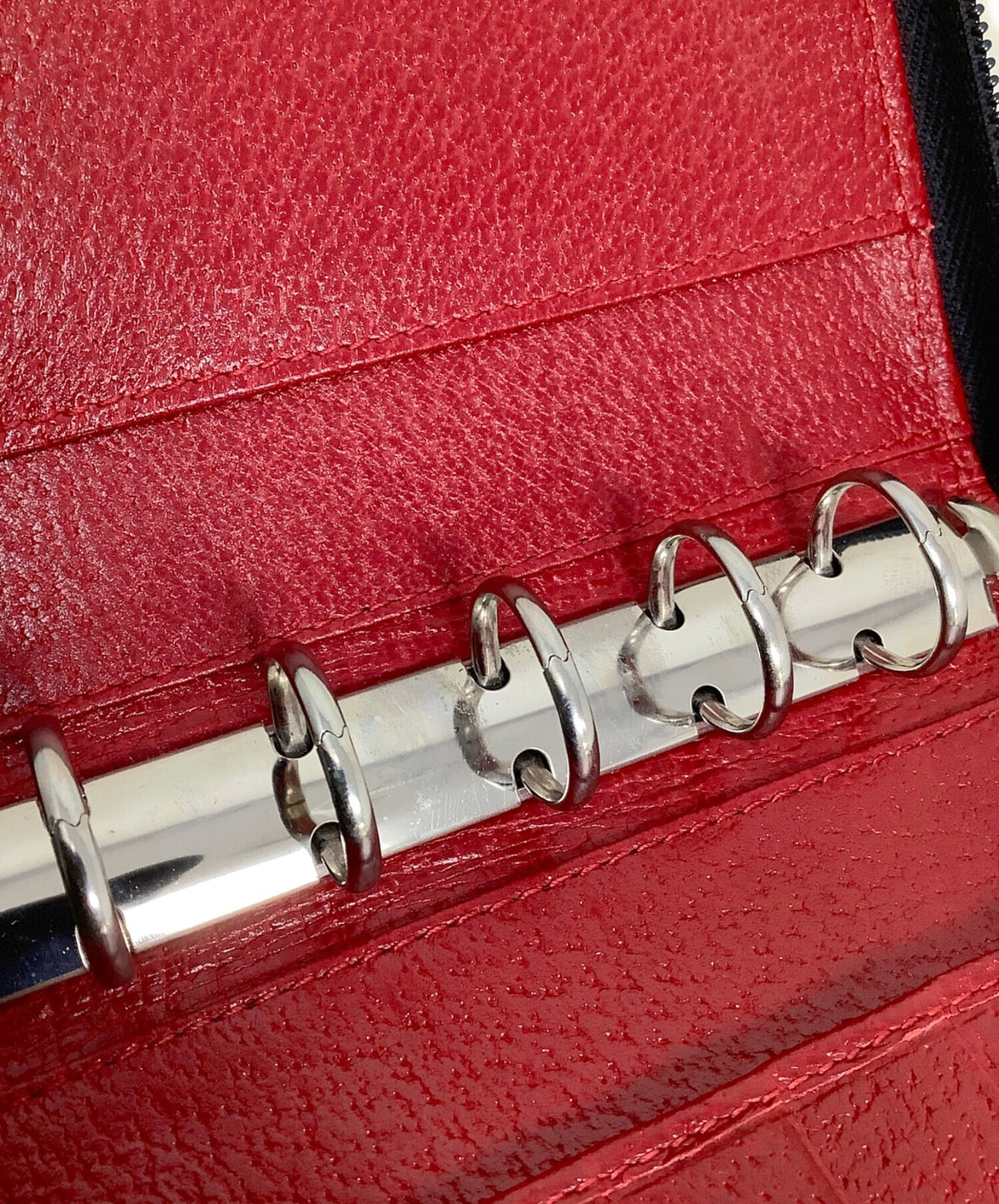 PRADA Vitello Daino Notebook Cover Organizer Red Leather Zip Around Case