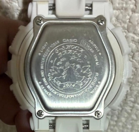 CASIO Baby-G BA-110RG Analog Digital Watch White Rose Gold Resin Case Working