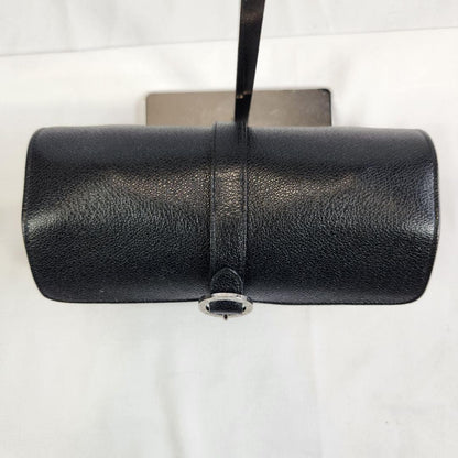 Excellent Rare Bvlgari Black Leather Accessories Jewelry Case Travel Portable