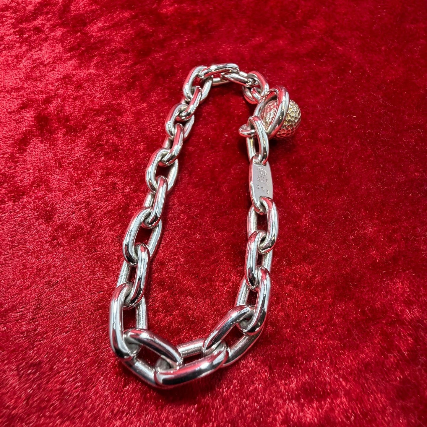 Georg Jensen  # 378 Sterling Silver 925 Golfball Bracelet Andreas Mikkelsen Rare