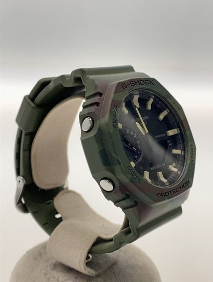 CASIO G-SHOCK GA-2100 Camouflage Ana-Digi Watch Green Resin Case 20BAR WR Used