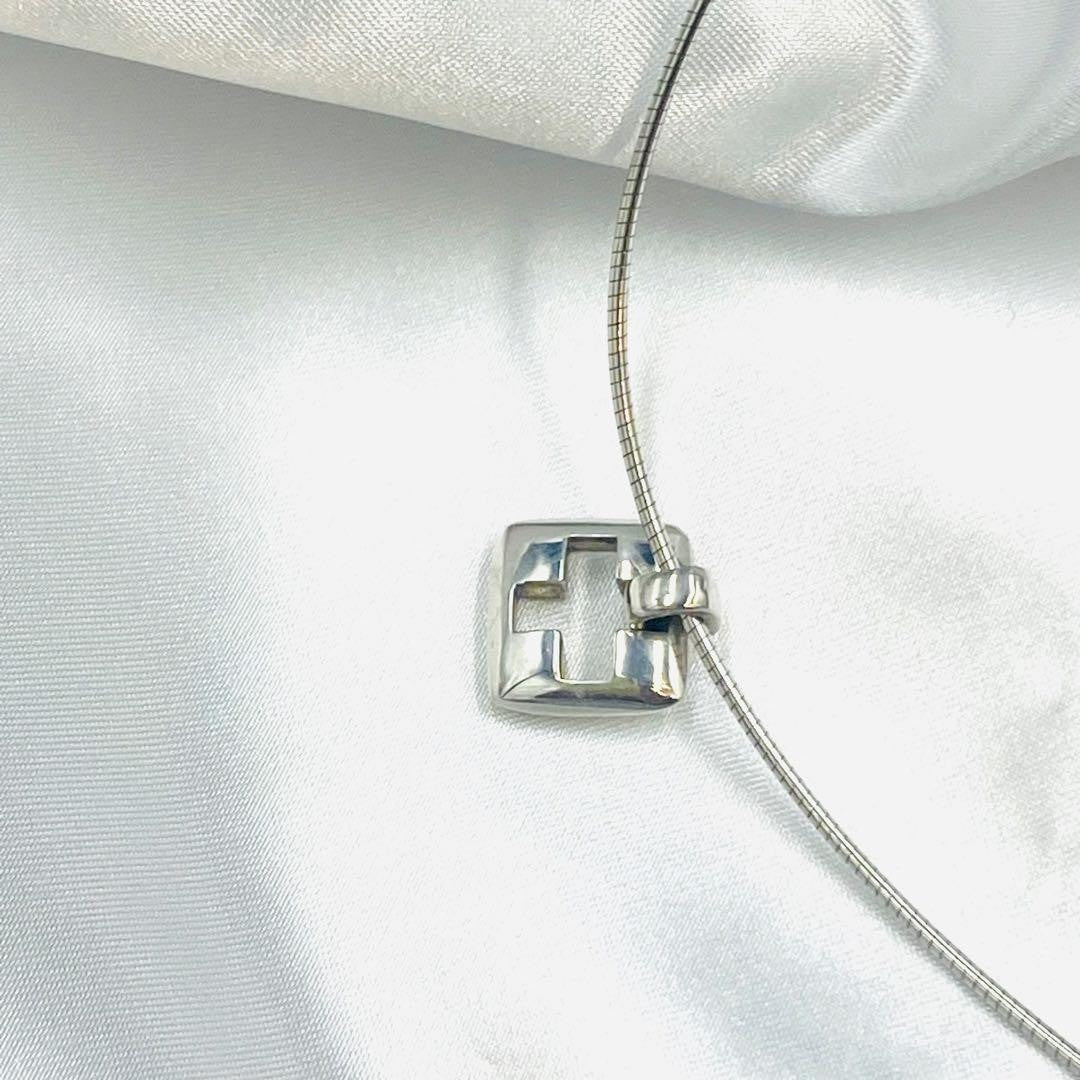 Tiffany & Co. Silver 925 Pierced Cross Choker Necklace Pendant Excellent
