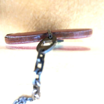 Hermes Apple Charm Bag Charm Key Ring Red Burgundy Leather Silver Chain Auth
