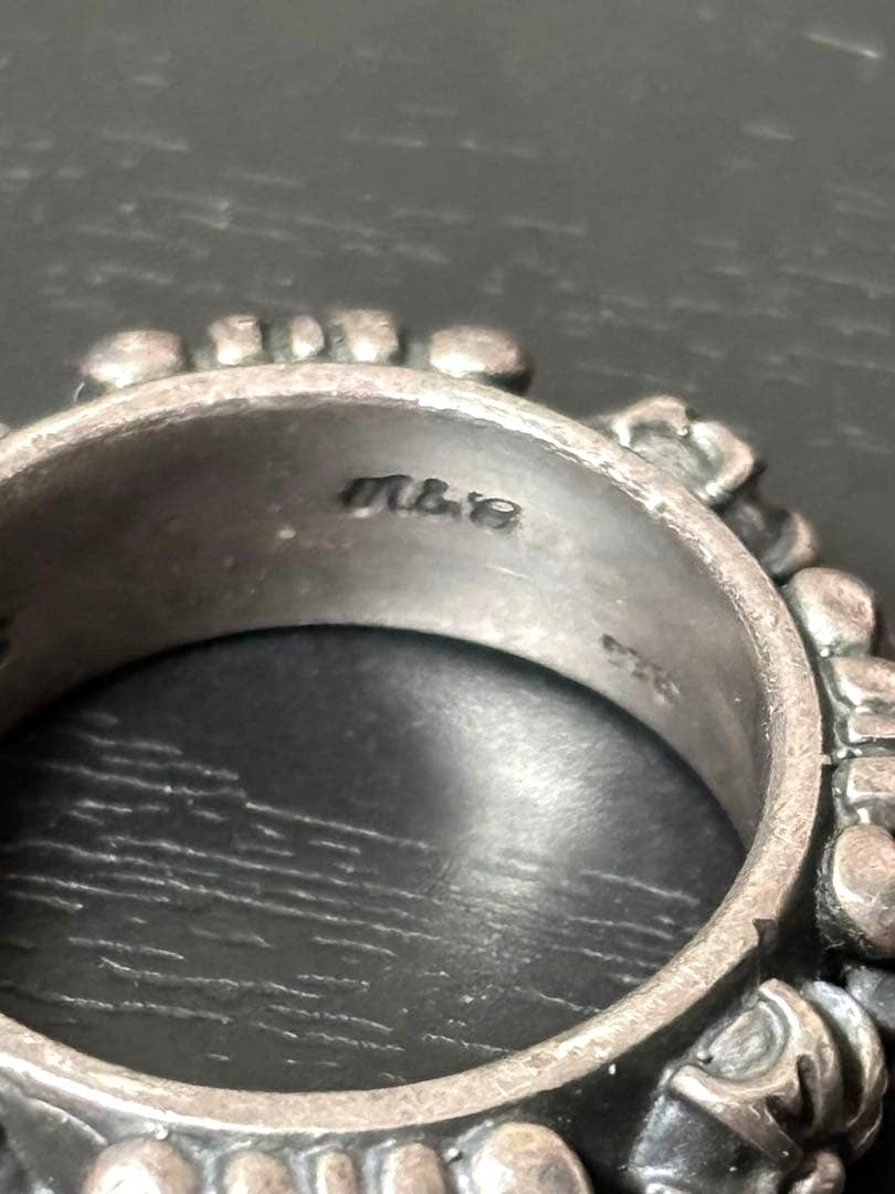 a&g Silver 925 Cross Engraved Band Ring Oxidized Size US7.5-8 Used Vintage
