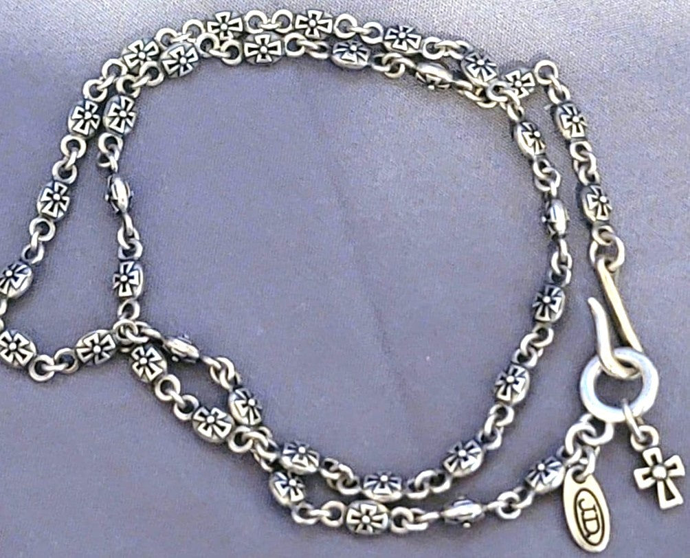 Justin Davis Tiny Cross Chain Necklace 40cm15.7in Sterling Silver 925 Used JAPAN