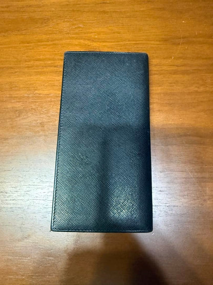 PRADA Saffiano Leather Notebook Cover Black Agenda Case Made in Italy 8.5x17in