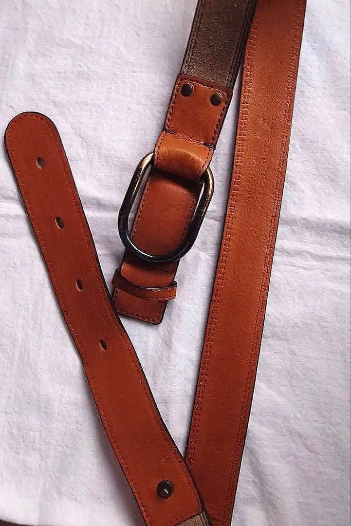 Burberry Brown Leather Belt Ring Buckle 106 cm 41.7" Unisex Used