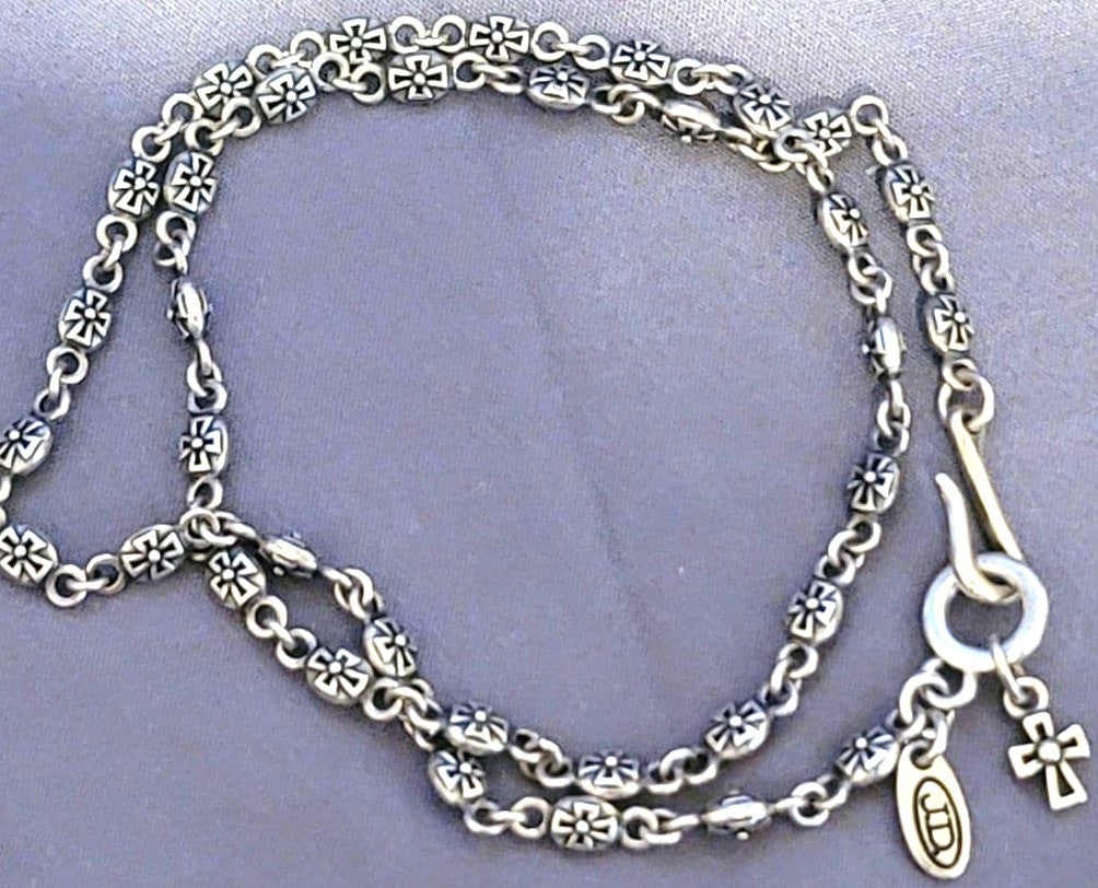 Justin Davis Tiny Cross Chain Necklace 40cm15.7in Sterling Silver 925 Used JAPAN