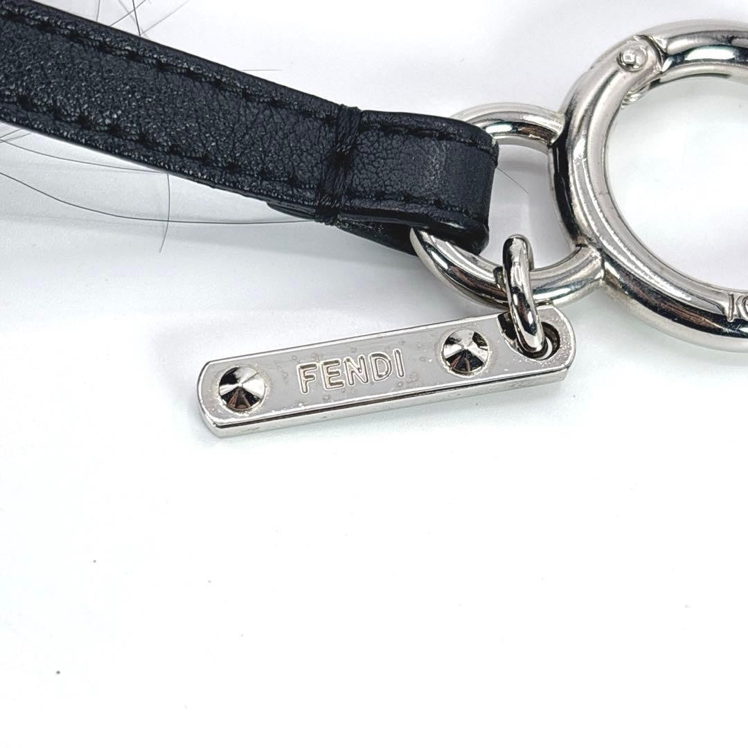 Authentic Fendi Monster Bugs Eye Black Fur Bag Charm Key Chain Ring