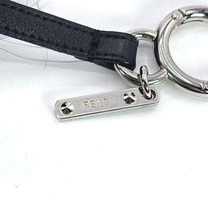 Authentic Fendi Monster Bugs Eye Black Fur Bag Charm Key Chain Ring