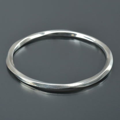 Tiffany & Co Sterling Silver 925 Knife Edge Twisted Bangle L 22cm 8.6in