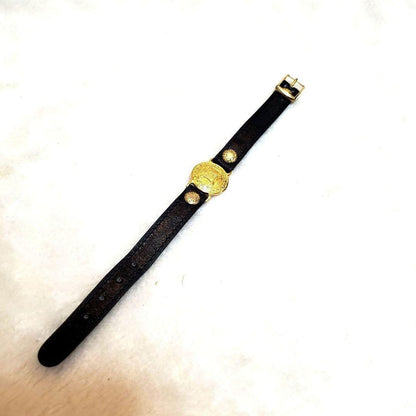 Celine Leather Bracelet Bangle Gold Hardware L 21cm 8.2in Excellent
