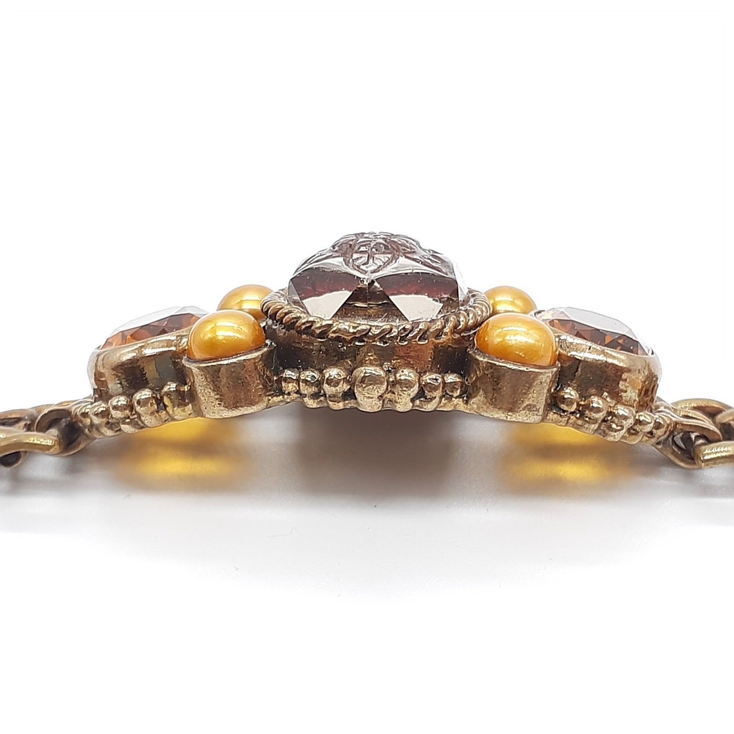 Stephen Dweck Engraving Citrine Quartz Sterling Silver Bracelet Used Japan