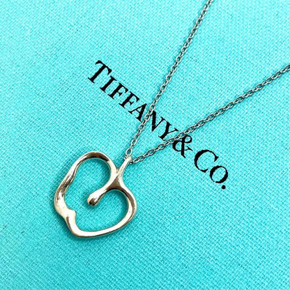 TIFFANY & CO. Apple Pendant Top Necklace Silver 925 Sterling Used　
