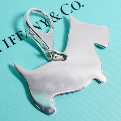 Tiffany & Co Sterling Silver 925 Terrier Dog Key Ring Keychain Charm