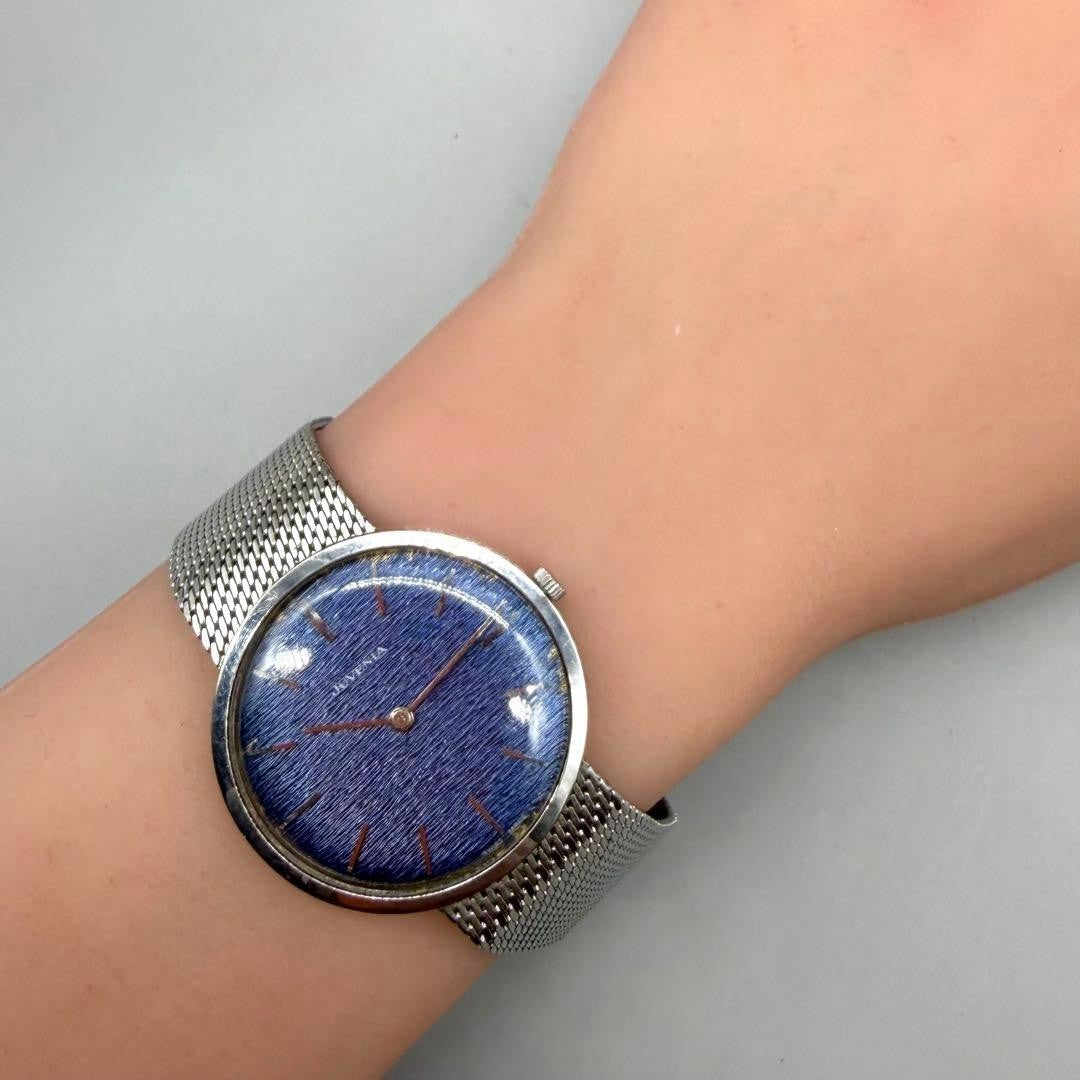 Authentic Juvenia Blue Sea Ultra Slim Dress Hand-wound Analog Watch Men Used