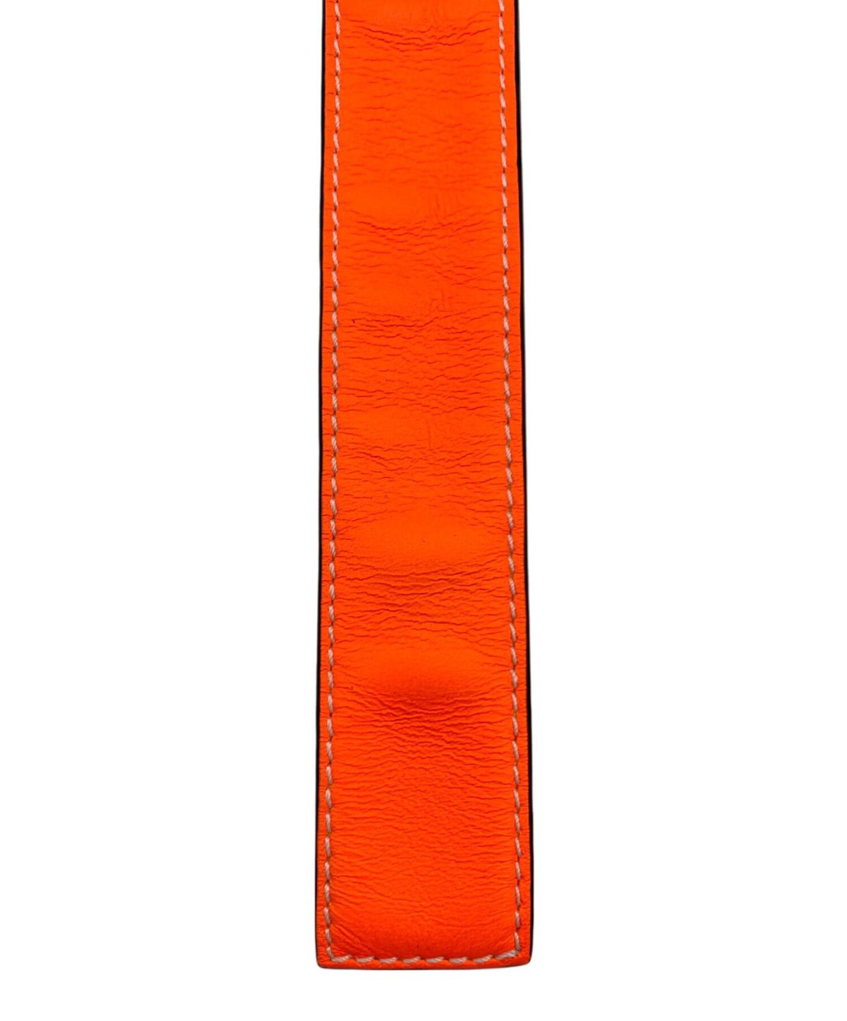 LOEWE Anagram Slap Bracelet Orange Leather Cuff Spain Made Pre-owned Accessory