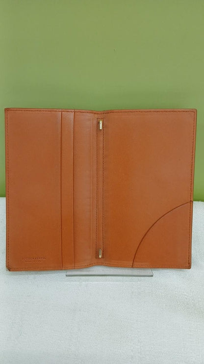 BOTTEGA VENETA Intrecciato Notebook Cover Case Brown Woven Leather Made in Italy
