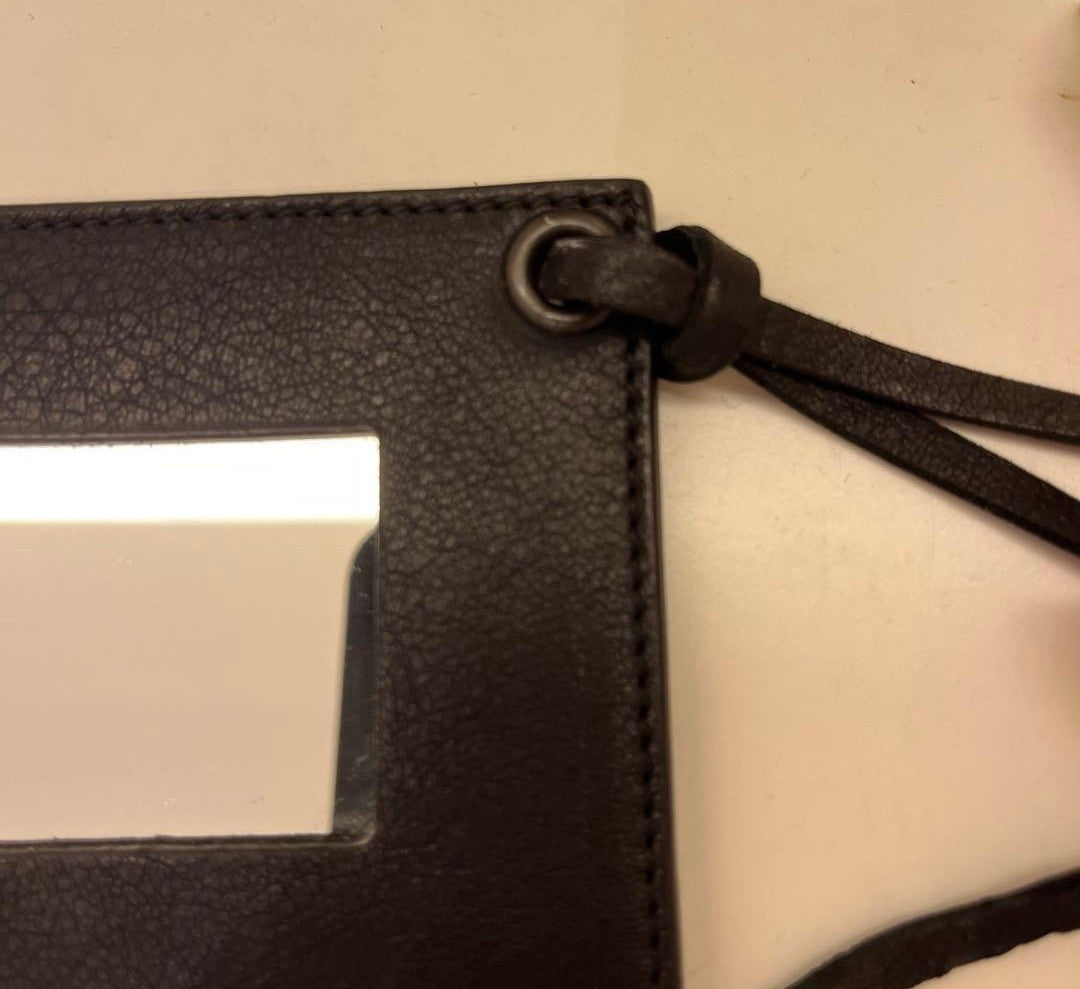 Balenciaga Mirror Leather Bag Charm Accessory Black Unused Strap Pouch