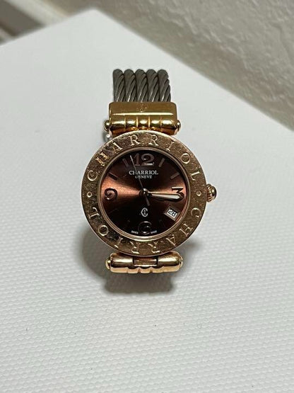 PHILIPPE CHARRIOL Alexander Bronze Dial Date Analog Watch Quartz Women Used