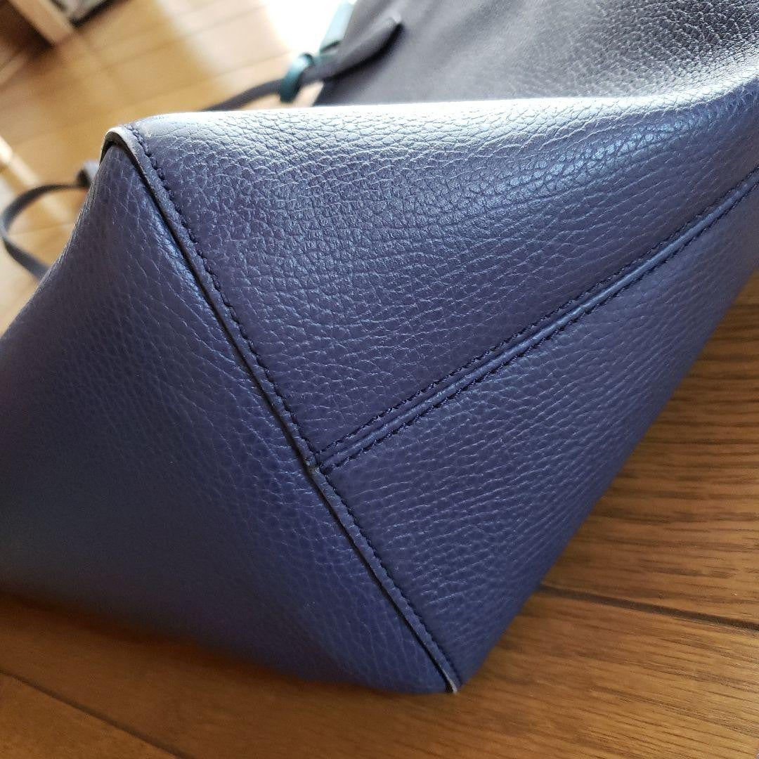 Authentic GUCCI Swing Navy Tote Bag 354397 Shoulder Bag Large leather Used Japan