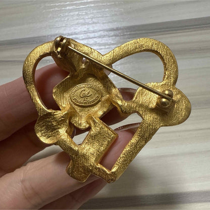 Christian Lacroix Auth Vintage Brooch 4.5x4.2 cm 1.8x1.7" Engraved Stamp Used
