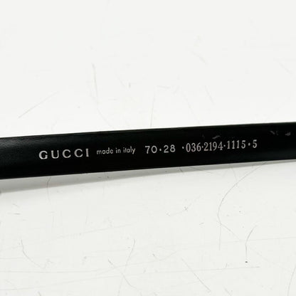 Vintage Gucci 96 AW Black Leather Silver Tone Buckle Belt 85cm 33.4in Tom Ford