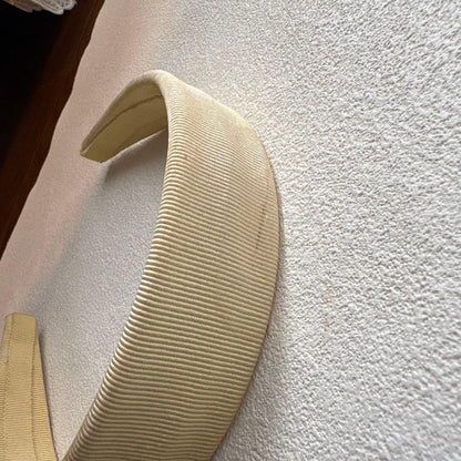 Salvatore Ferragamo Auth Vara Ribbon Canvas Headband Ivory 45 cm 17.7" 3.3 cm