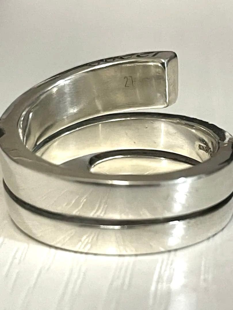 Gucci Sterling Silver 925 G Logo Spiral Snake Ring Size 61 US 9.5