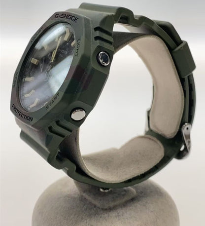 CASIO G-SHOCK GA-2100 Camouflage Ana-Digi Watch Green Resin Case 20BAR WR Used