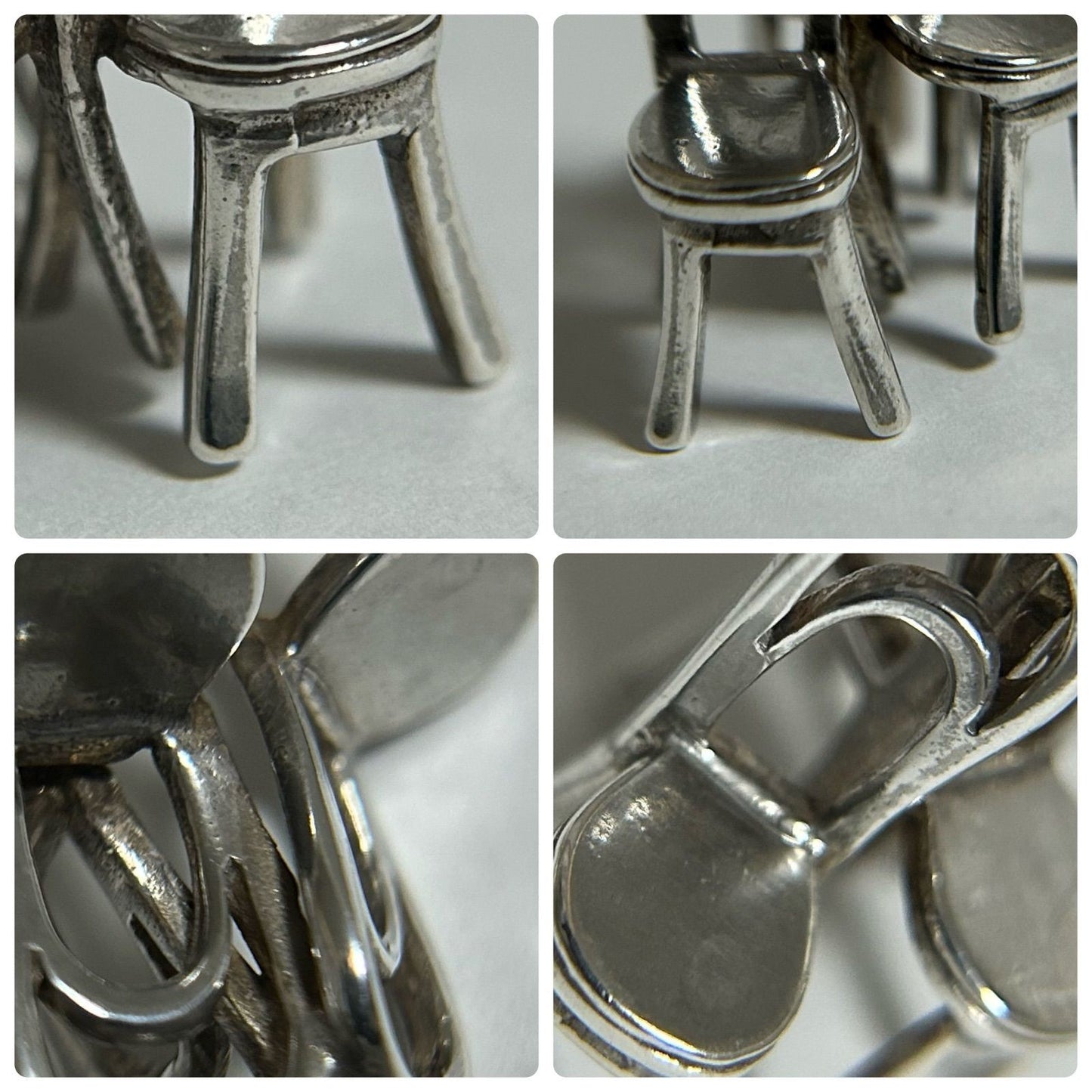 Vintage Georg Jensen # 211 Silver 925 Sunshine & Night Chair Pendant Top Charm
