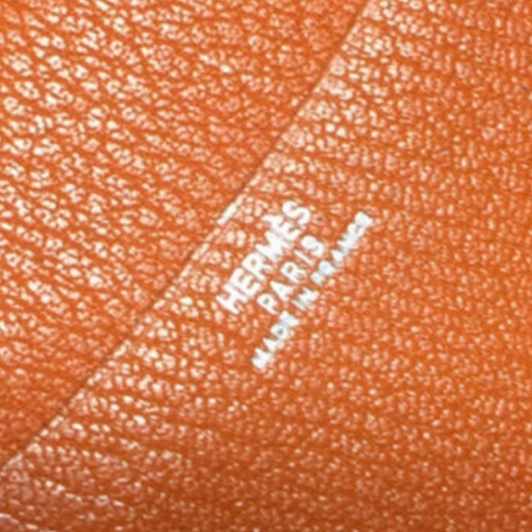 HERMES Agenda Notebook Cover Bicolor Purple Orange Leather Made in France Used