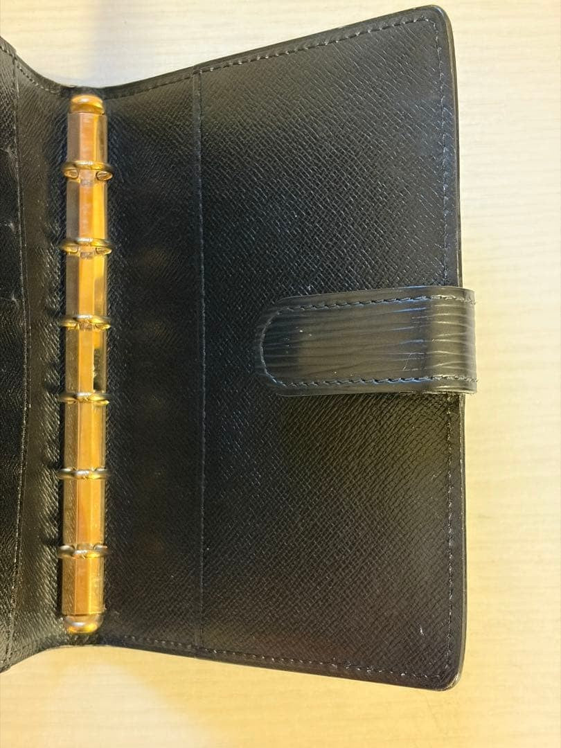 Louis Vuitton Epi Leather Agenda Cover Notebook Case Black PM Size Used