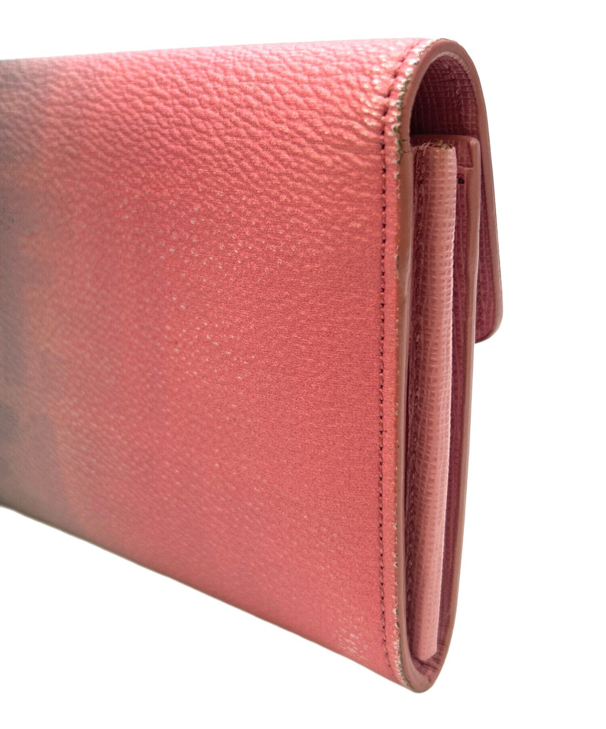FENDI Zucca Long Wallet Trifold Pink Brown Gradient PVC Canvas Leather Women