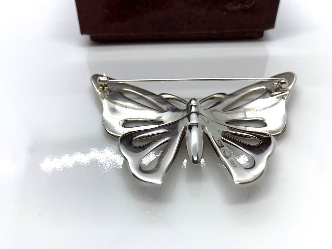 Vintage Georg Jensen # 563 Sterling Silver 925 Butterfly Brooch Excellent
