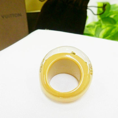 Excellent Louis Vuitton Berg Unclusion Ring Size US 5 Beige Gold Tone With Box