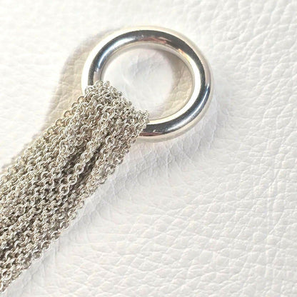 Tiffany & Co Silver 925 Open Heart 10 Row Chain Toggle Bracelet L 17cm 6.7 in