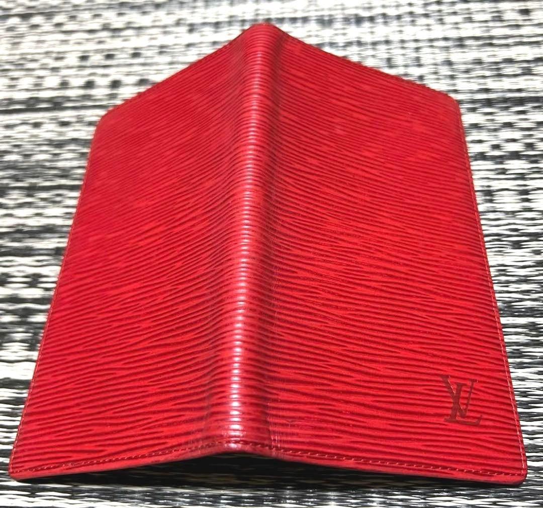 Louis Vuitton Epi Leather Agenda Cover Red Notebook Case Planner Spain Authentic