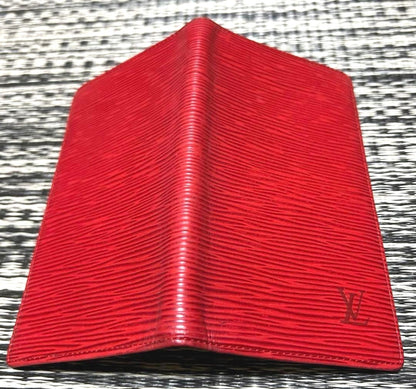 Louis Vuitton Epi Leather Agenda Cover Red Notebook Case Planner Spain Authentic