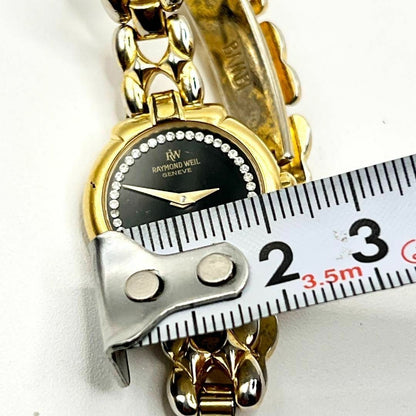 Vintage Raymond Weil GENEVE 9954 18K Gold Plated Rhinestone Wristwatch Women