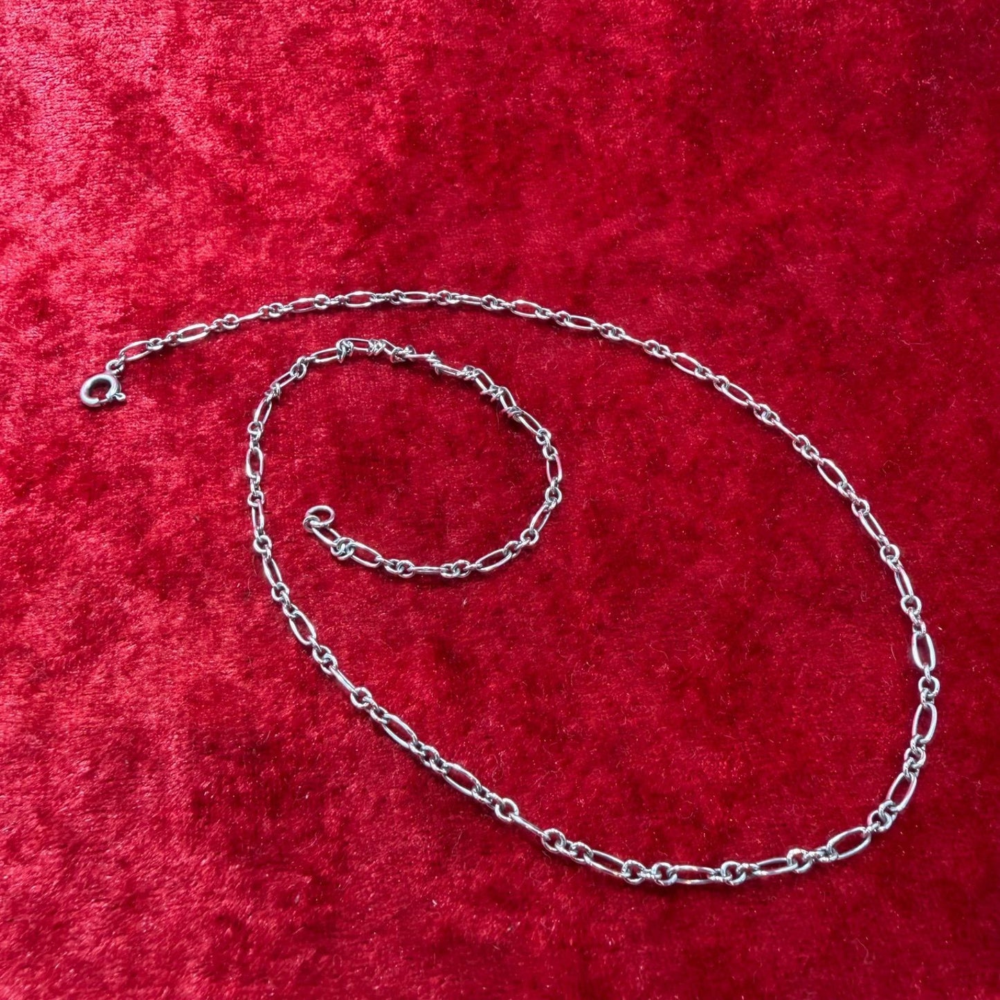 Georg Jensen Sterling Silver 925 Figaro Chain Necklace L 45.5cm 18in Excellent