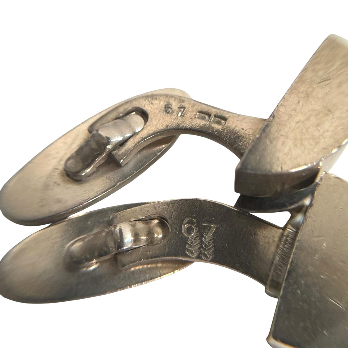 Georg Jensen Cufflinks Sterling Silver 925 Mens Vintage Oval Denmark 20x23mm