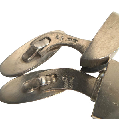 Georg Jensen Cufflinks Sterling Silver 925 Mens Vintage Oval Denmark 20x23mm