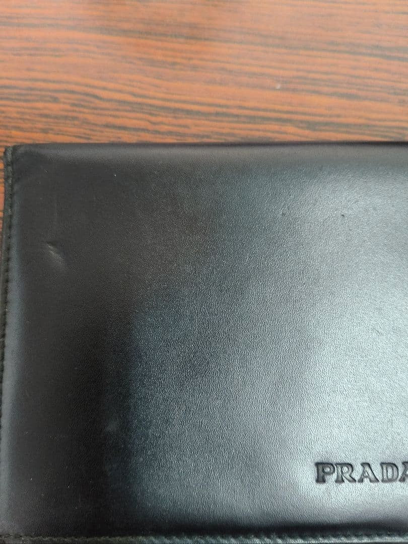 PRADA Leather Notebook Cover Case Black Rubber Band Closure Italy 10x18cm