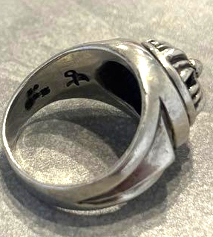 A&G Sterling Silver 925 Flower Concho Pattern Ring Size US 10-10.5 Used VTG