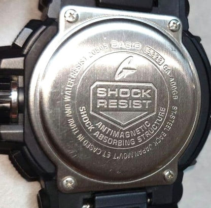 CASIO G-SHOCK GA-400GB Men Analog Digital Watch Black Resin Band Working Used